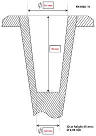 Section with dimensions ferrule FK1936 9