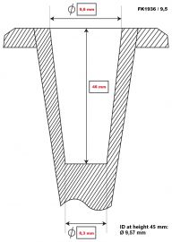 Section with dimensions ferrule FK1936 95
