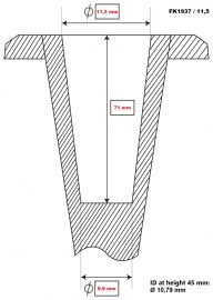 Section with dimensions ferrule FK1937 115