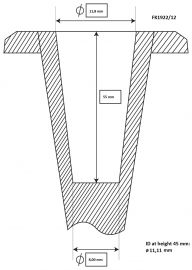 Section with dimensions threaded ferrule FK1922 12